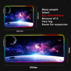 Mousepad Via Láctea Gamer - Em Microfibra com LED RGB