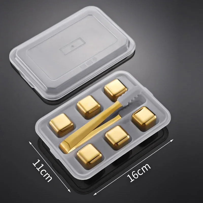Cubos de Gelo Reutilizáveis - De Aço Inox 304 para Uísque