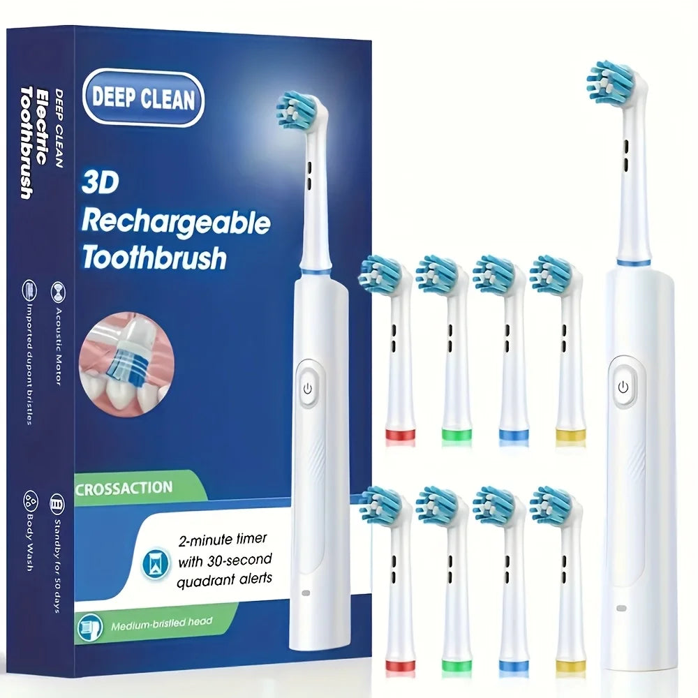 Escova de Dentes Elétrica Rotativa 3D - 5 Modos