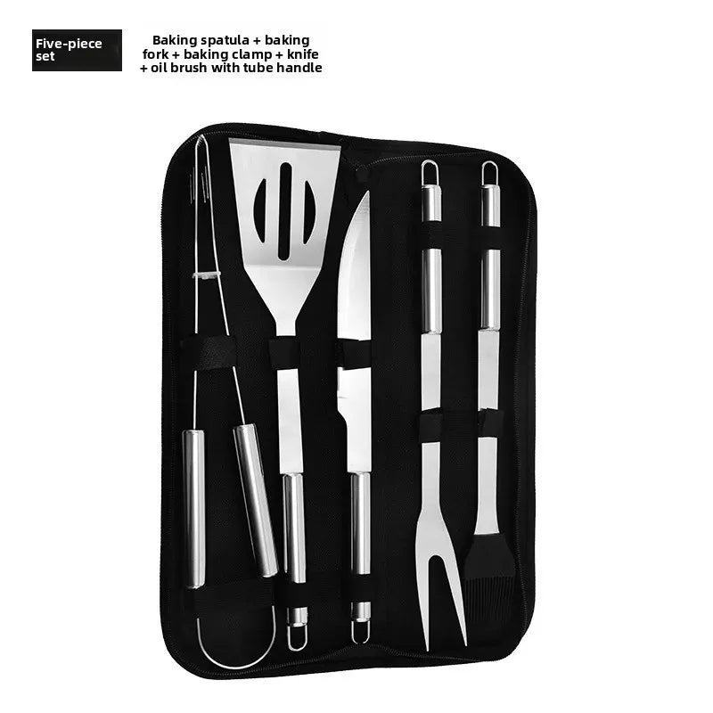 Kit Churrasco Portátil - Utensílios de Aço Inox