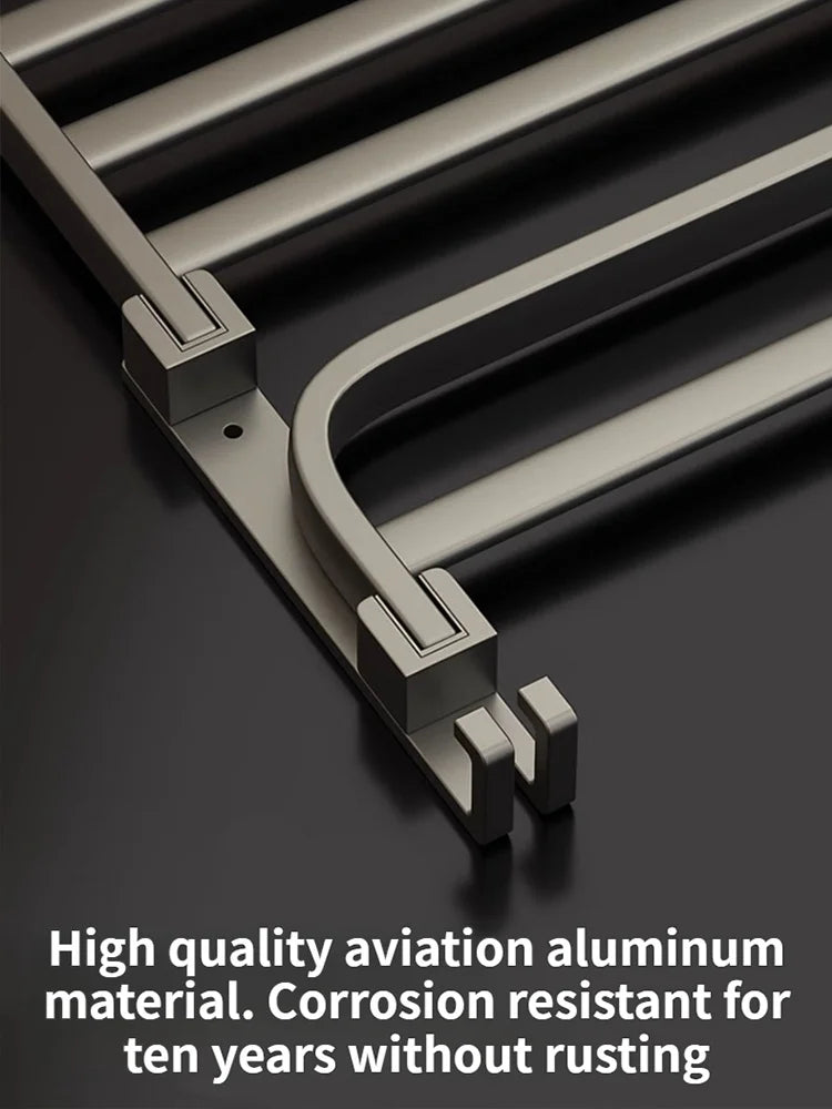 Toalheiro de Parede Dobrável em Alumínio - com Gancho