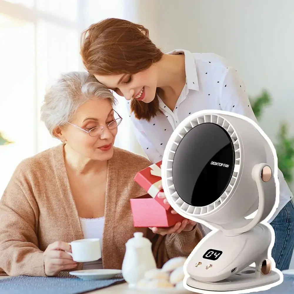 Ventilador Portátil USB Silencioso - Sem Fio de 6 Velocidades