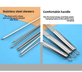 Kit Churrasco Portátil - Utensílios de Aço Inox