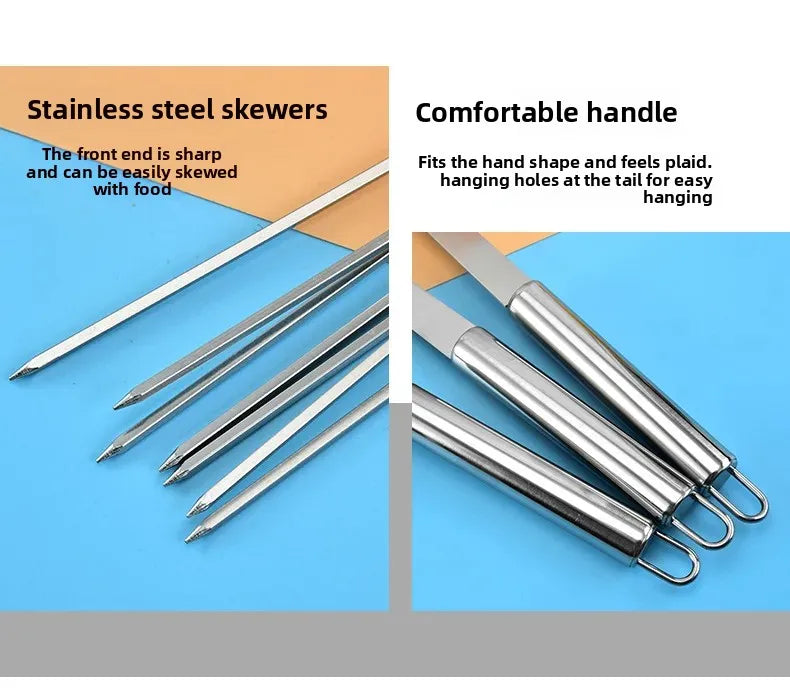 Kit Churrasco Portátil - Utensílios de Aço Inox