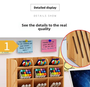 Organizador de Mesa em Madeira Ecológica - Design Nórdico