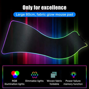 Mousepad Via Láctea Gamer - Em Microfibra com LED RGB