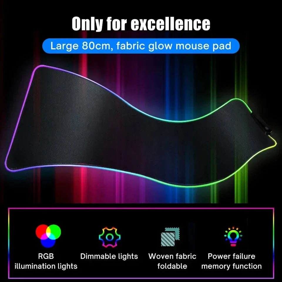 Mousepad Via Láctea Gamer - Em Microfibra com LED RGB