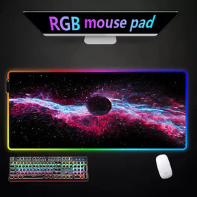 Mousepad Via Láctea Gamer - Em Microfibra com LED RGB