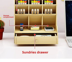 Organizador de Mesa em Madeira Ecológica - Design Nórdico