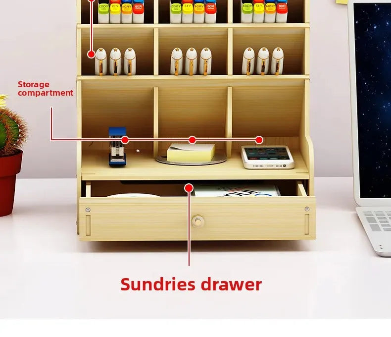 Organizador de Mesa em Madeira Ecológica - Design Nórdico