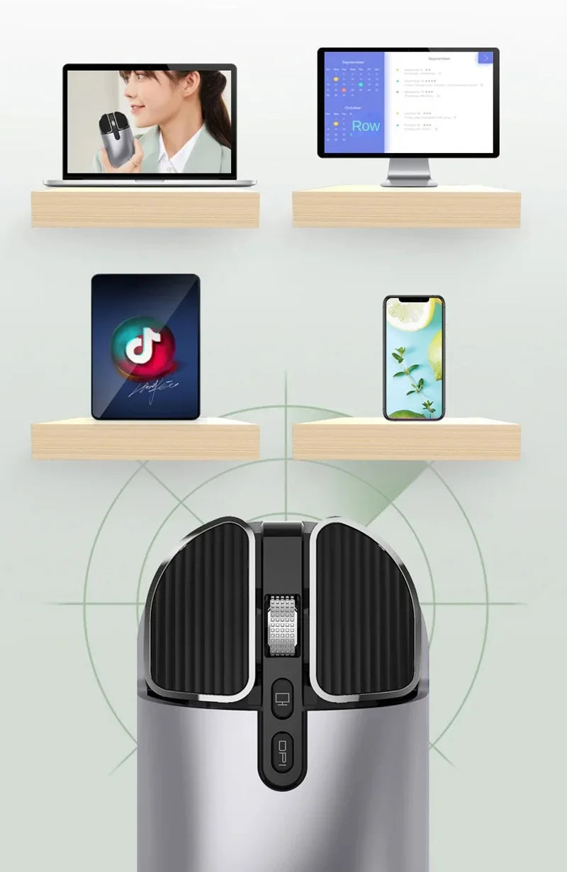 Mouse Bluetooth 2.4GHz - Silencioso e Recarregável