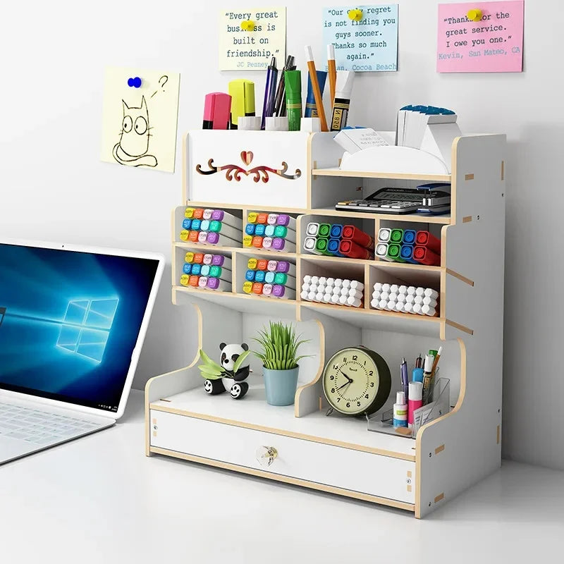 Organizador de Mesa em Madeira Ecológica - Design Nórdico