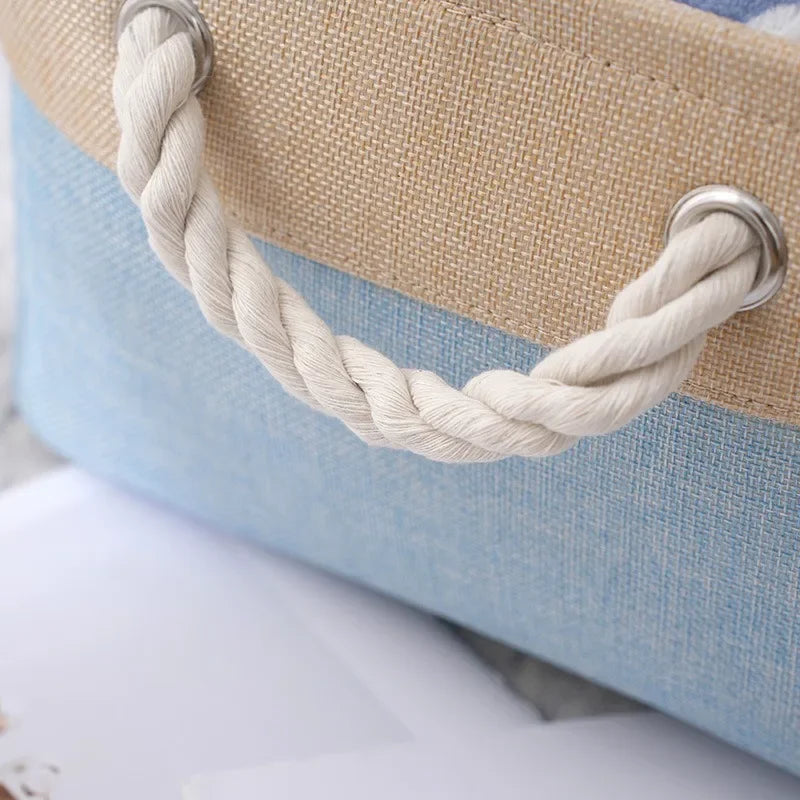 Cesta Organizadora Dobrável em Linho - Solução de Armazenamento Otimizada