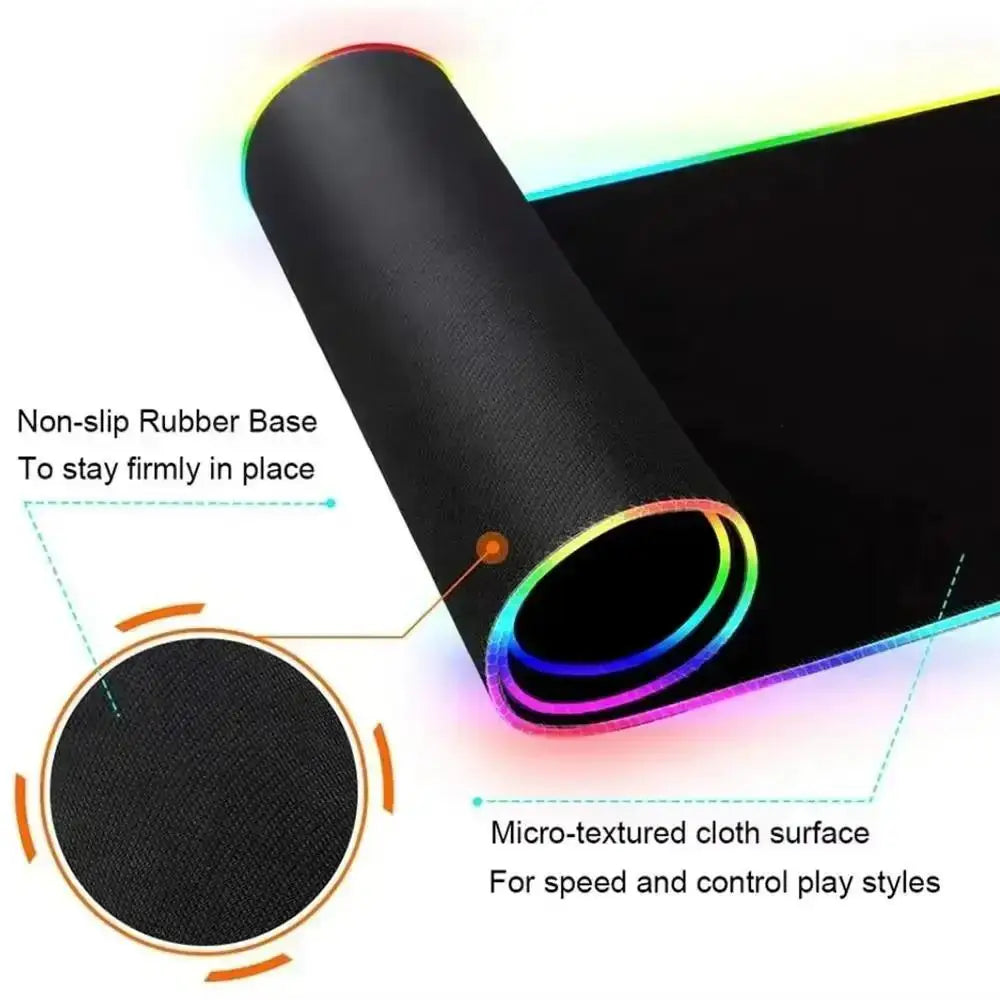 Mousepad Via Láctea Gamer - Em Microfibra com LED RGB