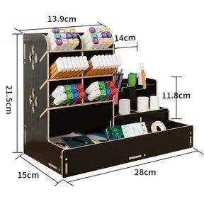 Organizador de Mesa em Madeira Ecológica - Design Nórdico