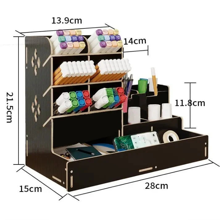 Organizador de Mesa em Madeira Ecológica - Design Nórdico