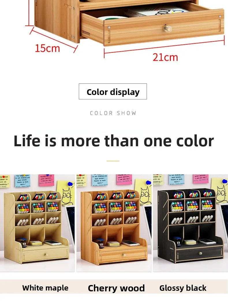 Organizador de Mesa em Madeira Ecológica - Design Nórdico