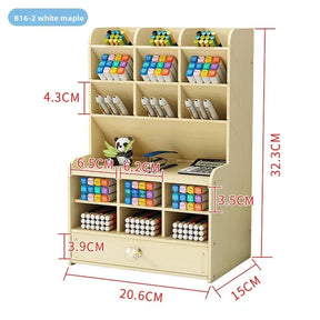 Organizador de Mesa em Madeira Ecológica - Design Nórdico
