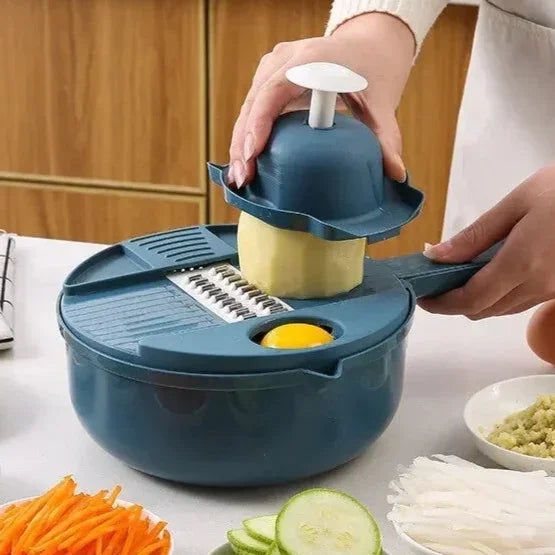 Cortador Manual para Vegetais - De Palha de Trigo e Aço Inox