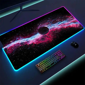 Mousepad Via Láctea Gamer - Em Microfibra com LED RGB