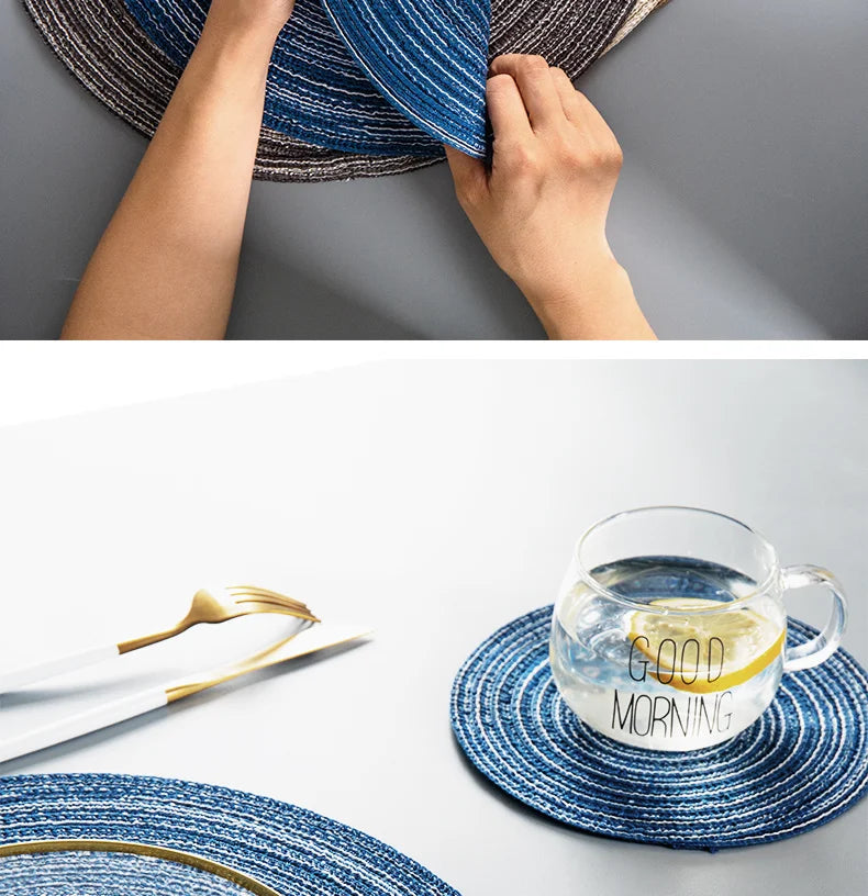 Jogo Americano Redondo de Linho - para Mesa Posta