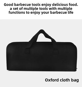 Kit Churrasco Portátil - Utensílios de Aço Inox