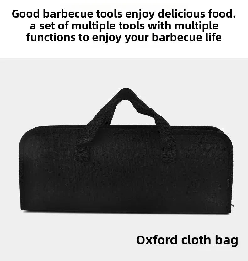Kit Churrasco Portátil - Utensílios de Aço Inox
