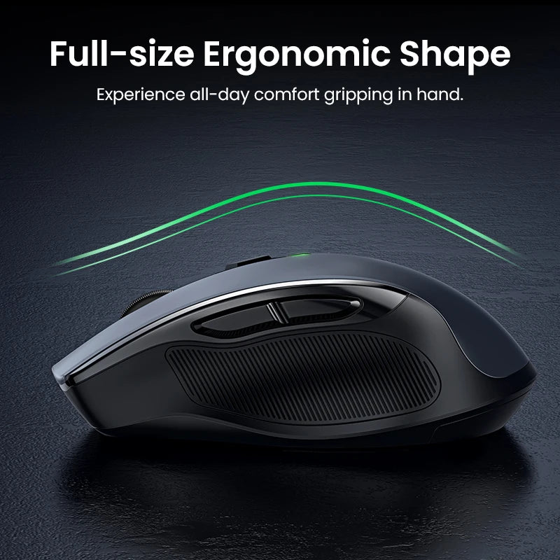 Mouse Sem Fio Ergonômico — 4000 DPI e Clique Silencioso
