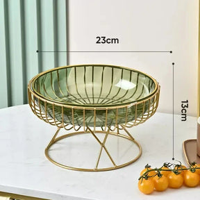 Bandeja de Frutas de Vidro - Design Luxuoso