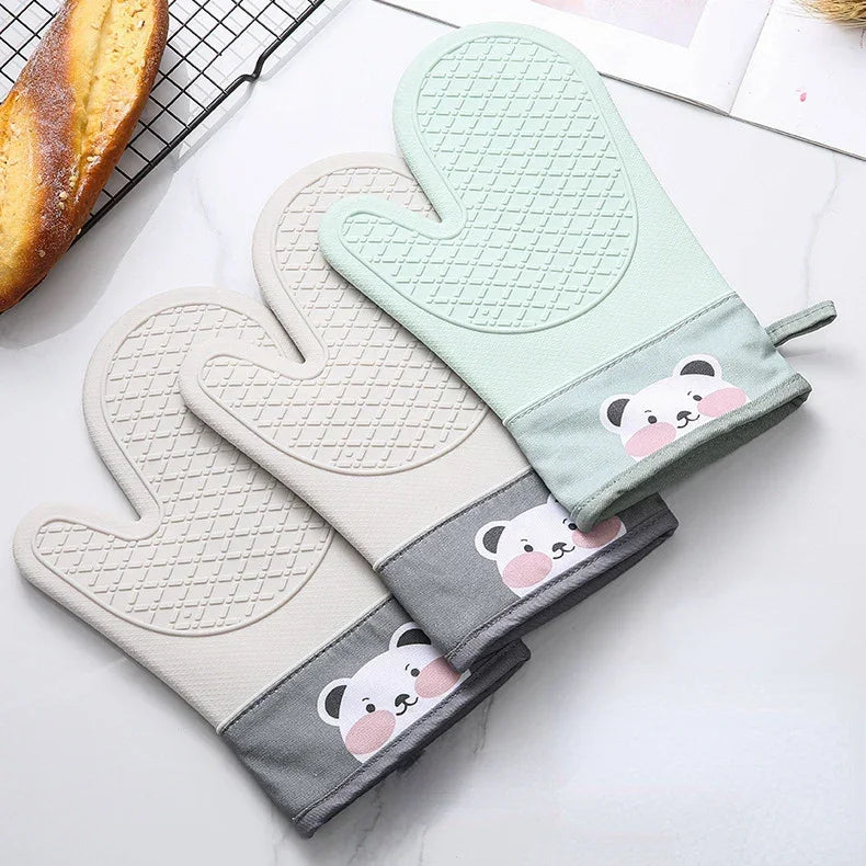 Luvas de Silicone Longas - Proteção Térmica para o Forno