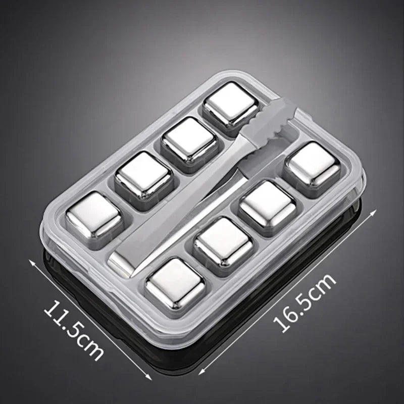 Cubos de Gelo Reutilizáveis - De Aço Inox 304 para Uísque