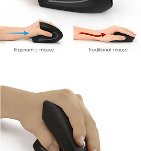 Mouse Vertical Ergonômico Recarregável - Bluetooth e 2,4GHz