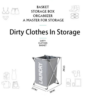 Cesto Organizador de Roupas Dobrável - Impermeável em Oxford