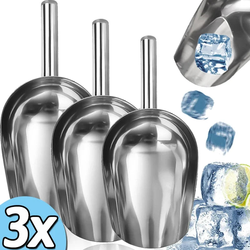 Pá de Aço Inox - Para Gelo e Farinha em 3 Tamanhos