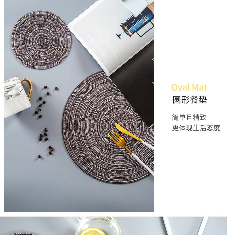 Jogo Americano Redondo de Linho - para Mesa Posta