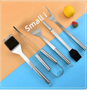 Kit Churrasco Portátil - Utensílios de Aço Inox