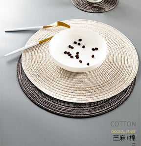 Jogo Americano Redondo de Linho - para Mesa Posta