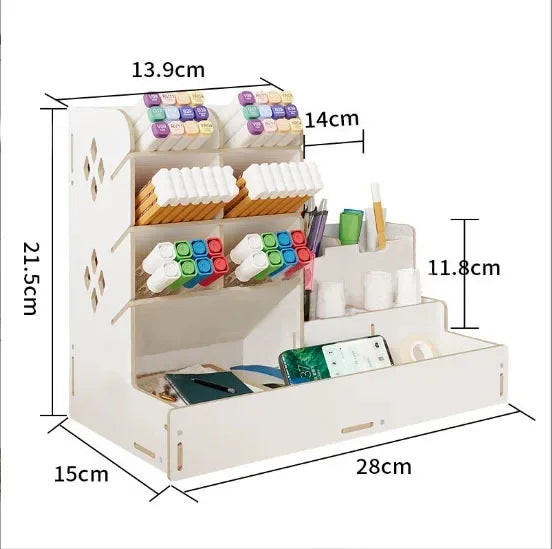 Organizador de Mesa em Madeira Ecológica - Design Nórdico