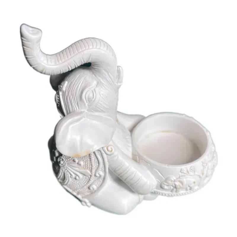 Porta-Vela Decorativo Elefante - De Poliresina