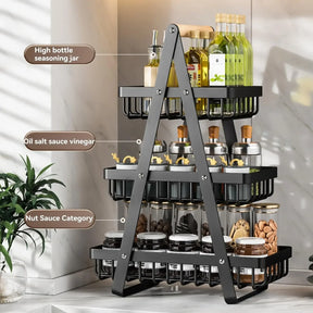 Cesta Organizadora de Frutas Empilhável em Aço Carbono - Design de Mesa