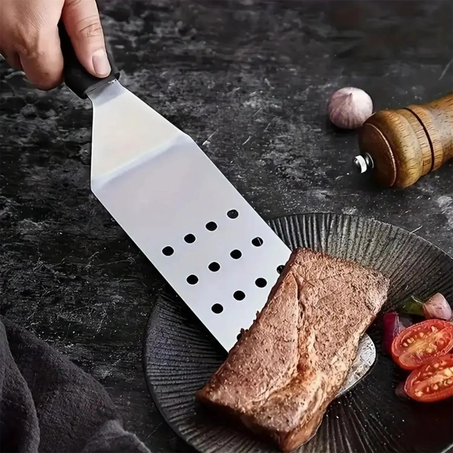 Kit 3 Utensílios Churrasco - Aço Inox com Cabo Térmico