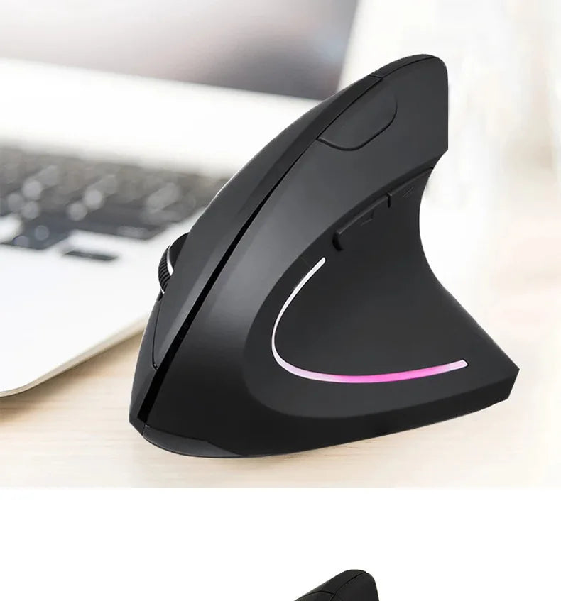 Mouse Vertical Ergonômico Recarregável - Bluetooth e 2,4GHz