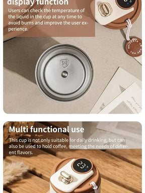 Copo Térmico de Aço Inox - Com Display Digital de Temperatura