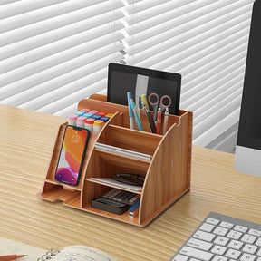 Organizador de Mesa em Madeira Ecológica - Design Nórdico