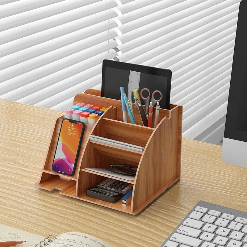 Organizador de Mesa em Madeira Ecológica - Design Nórdico