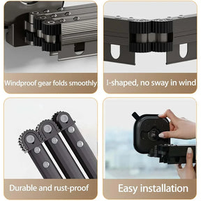 Varal Retrátil de Parede em Alumínio - Dobrável 360º Sem Furo