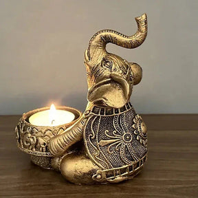 Porta-Vela Decorativo Elefante - De Poliresina