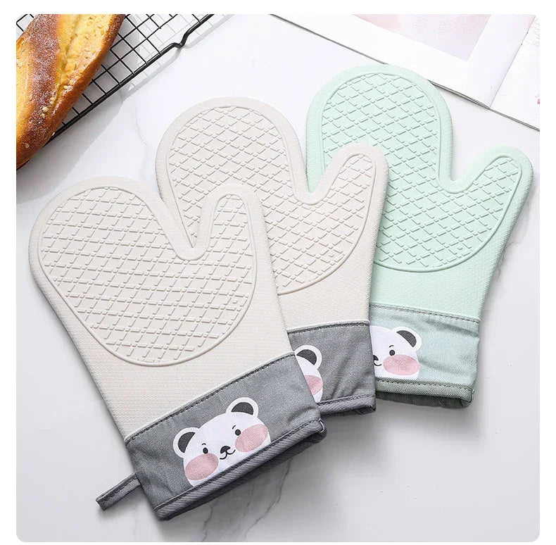 Luvas de Silicone Longas - Proteção Térmica para o Forno