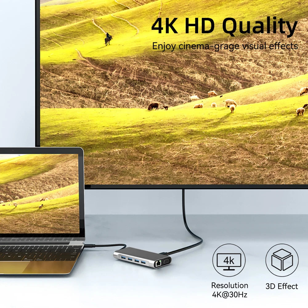 HUB USB-C 11 em 1 para MacBook - 4K HDMI e PD 87W
