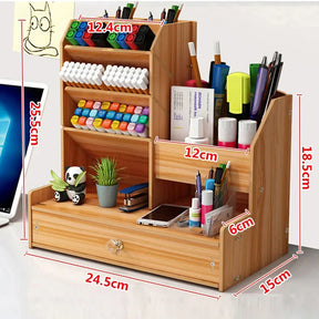 Organizador de Mesa em Madeira Ecológica - Design Nórdico